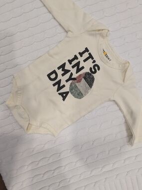 Palestine Size 0-3 Cream Long-Sleeve Baby One-Piece Bodysuit